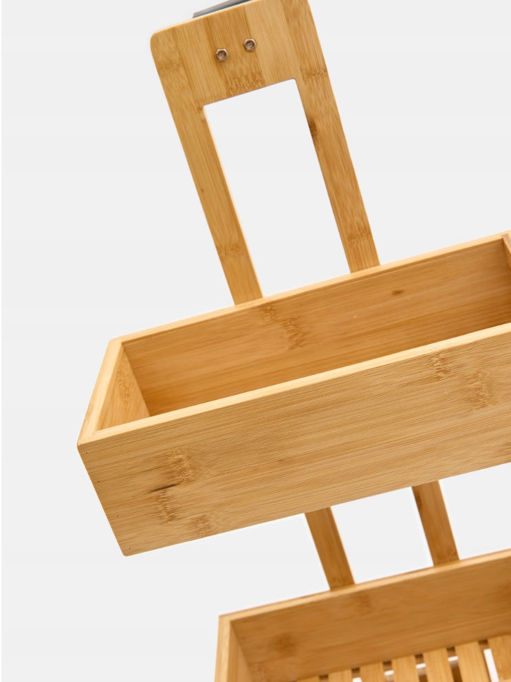 BAMBOO HANGING ORGANIZER 2 SHELVES BEIGE BATHROOM KITCHEN BOOKCASE Manufacturer code 4833Q-08X