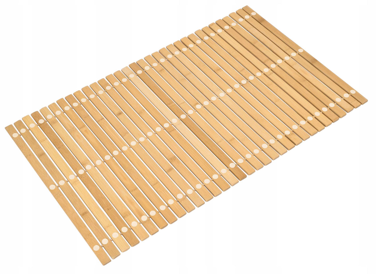 BAMBOO MAT FOR BATHROOM WOODEN BATHROOM RUG NATURAL 40x60 cm Shape rectangle
