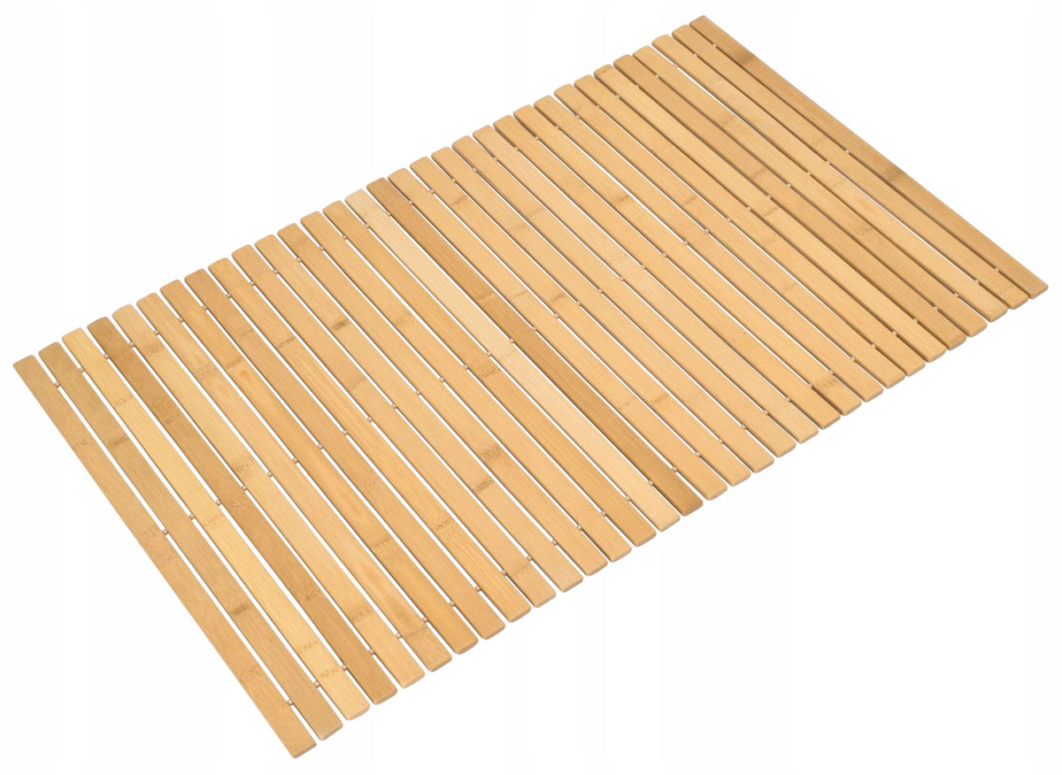 BAMBOO MAT FOR BATHROOM WOODEN BATHROOM RUG NATURAL 50x80 cm