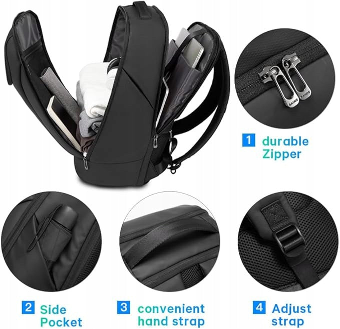 BANGE Laptop Backpack 15,6'' Waterproof Business Travel Black Manufacturer code 2517BLCK