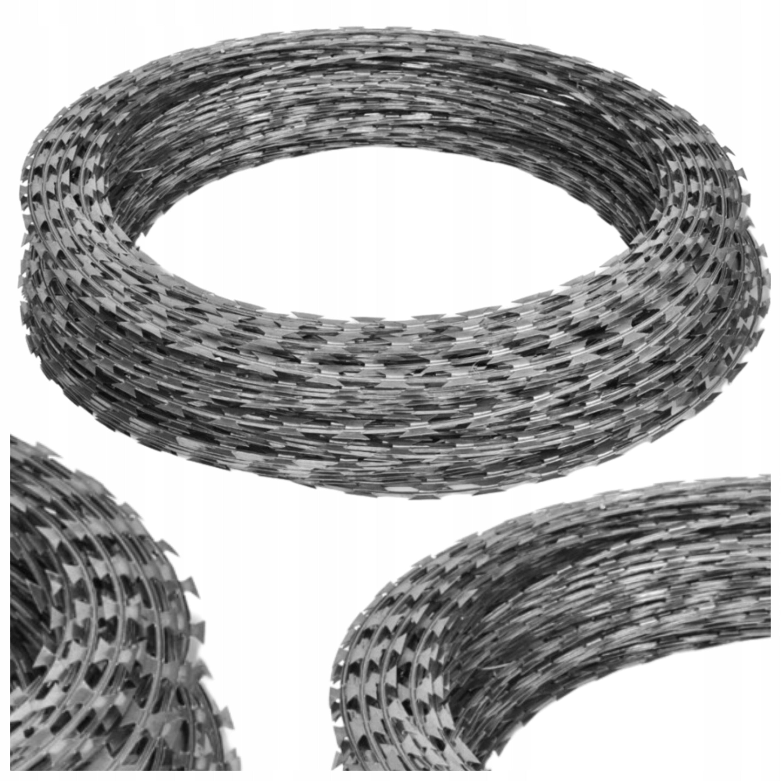 BARBED WIRE RAZOR BLADE 450mm 100m in line SPIRAL MFH SEED PROTECTION