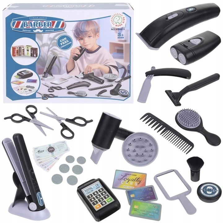 BARBER HAIRDRESSER SET HAIRDRYER BATTERY OPERATED SMALL HAIRDRESSER Brand Pegaz