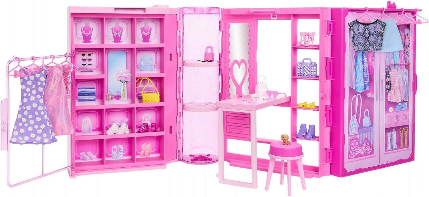BARBIE DREAM WARDROBE FOR CLOTHES WARDROBE + clothes + doll HXD58 Packaging status original