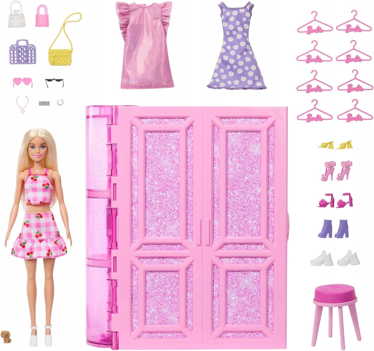 BARBIE DREAM WARDROBE FOR CLOTHES WARDROBE + clothes + doll HXD58