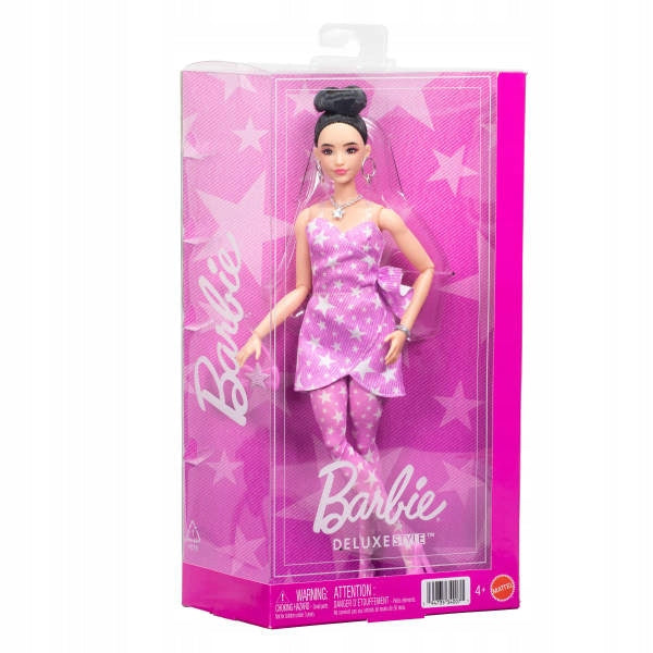 BARBIE Deluxe Doll Pink Star Costume Upholstered Hair JJN71