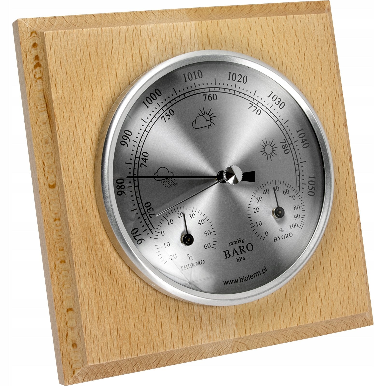 BAROMETER HYGROMETER THERMOMETER weather station RETRO wooden