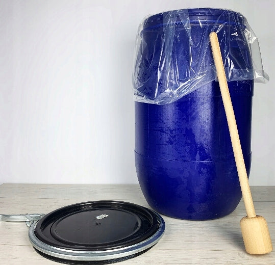 BARREL 85L WITH CABBAGE COVER SET FOR PICKLING CABBAGE BAG + PESTLE Manufacturer code beczka do kiszenia kapusty Z TŁUCZKIEM