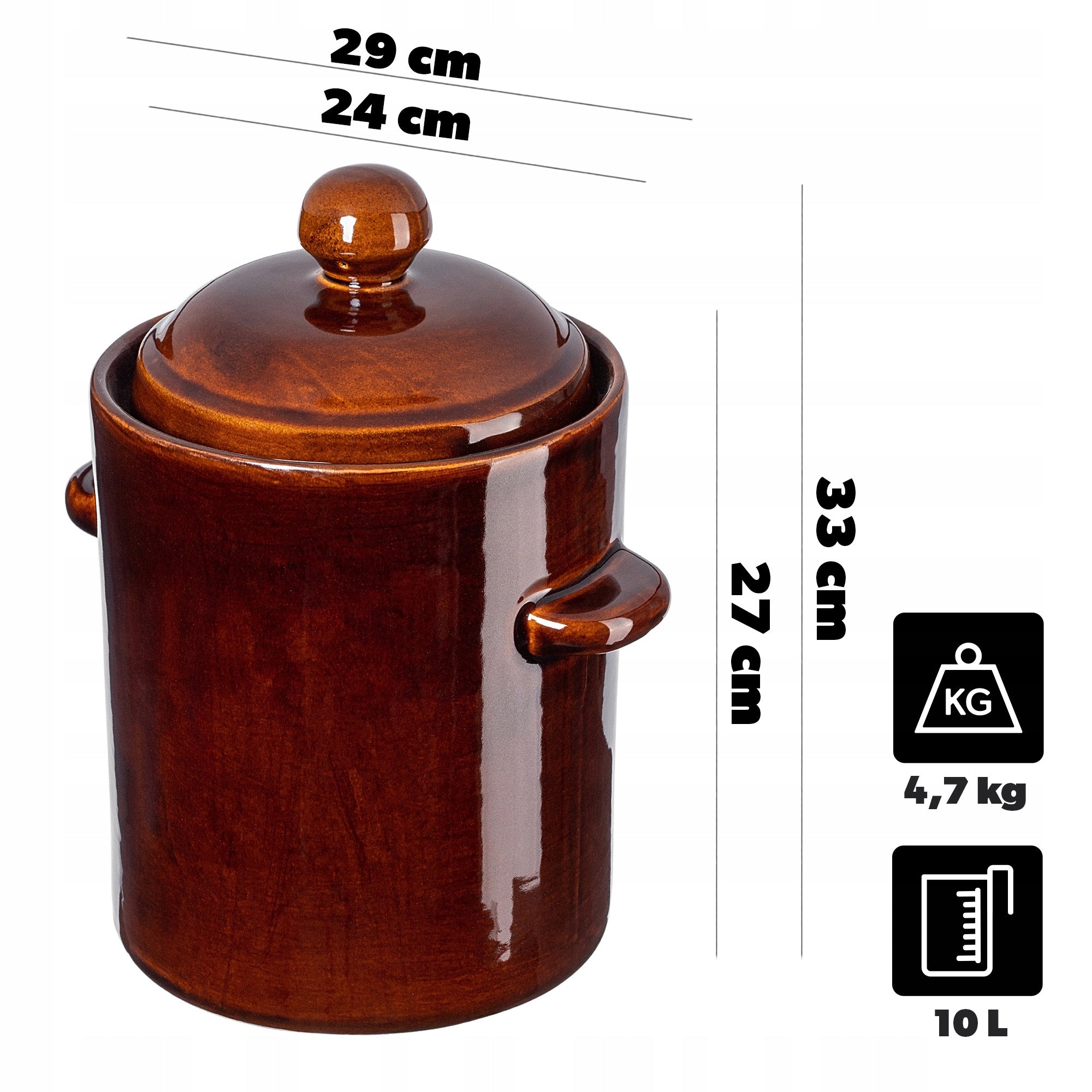 BARREL PICKLING POT WITH FLANGE 10L CABBAGE STONEWARE FOR CUCUMBERS Manufacturer code K10565