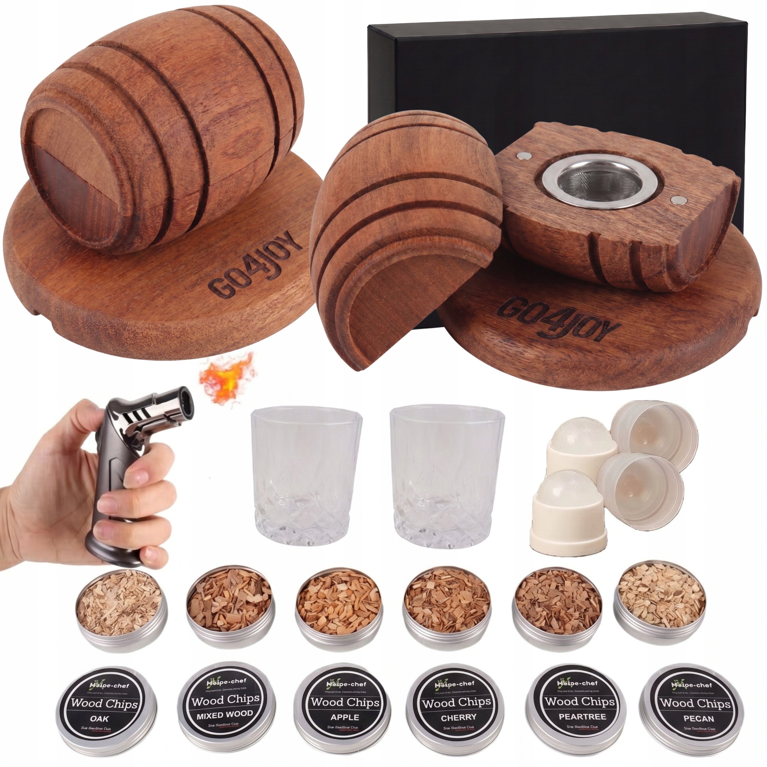 BARREL SMOKING SET WHISKY SMOKER FOR DRINKS FATHER'S DAY FATHER'S DAY DAD'S DAY