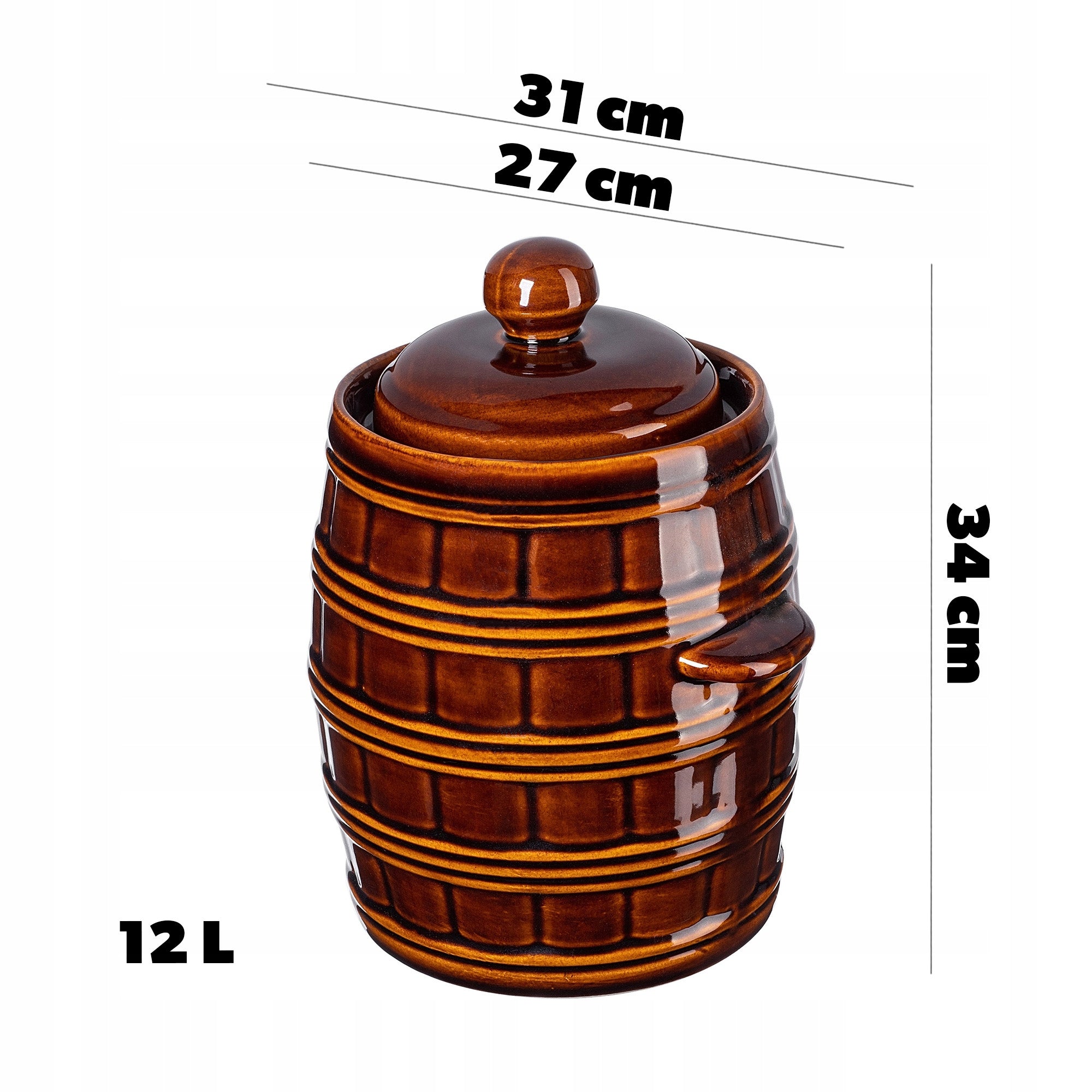 BARREL STONEWARE 12L CABBAGE PICKLING POT WITH COLLAR Poland Manufacturer code K8339