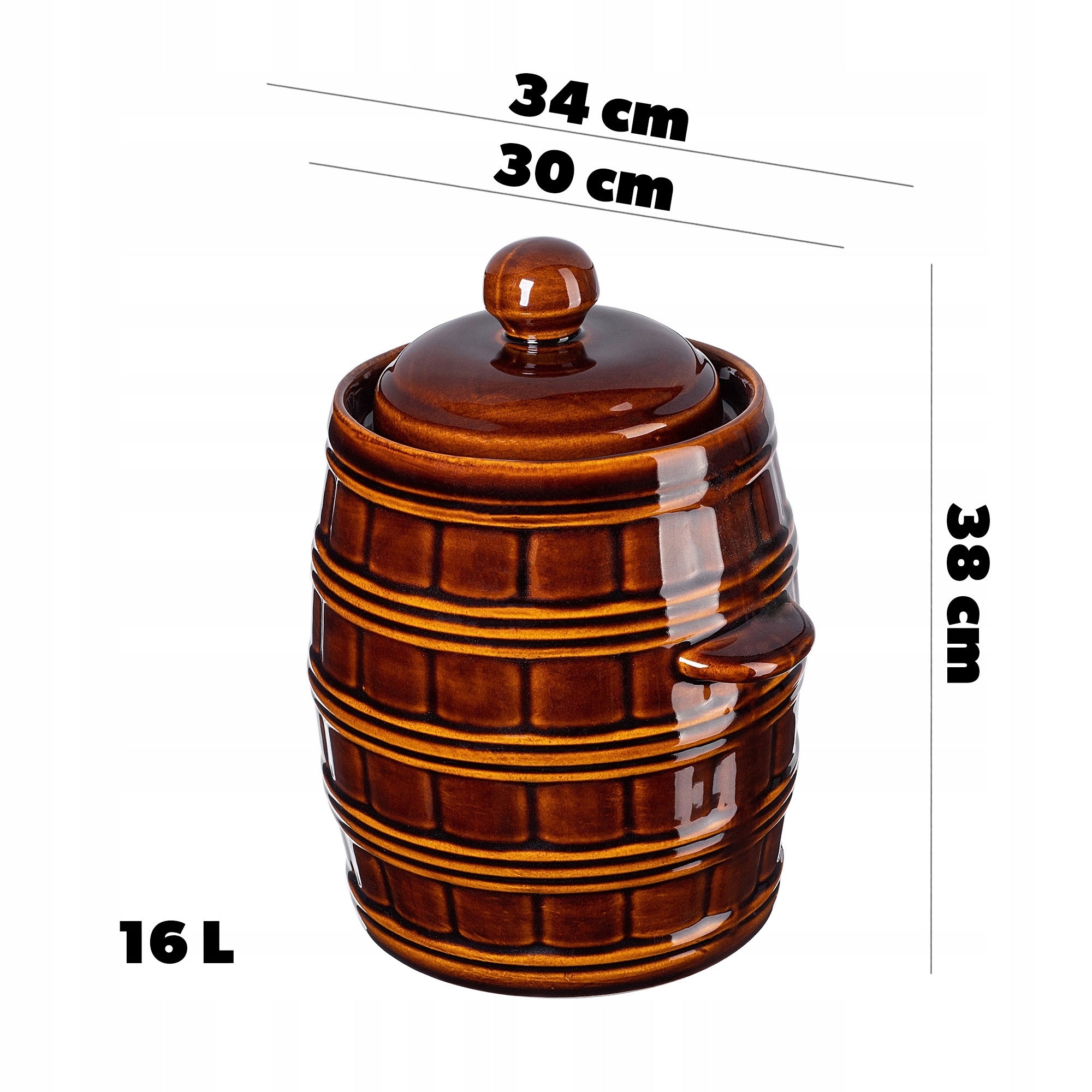 BARREL STONEWARE 16L CABBAGE PICKLING POT WITH COLLAR Poland Manufacturer code K8341