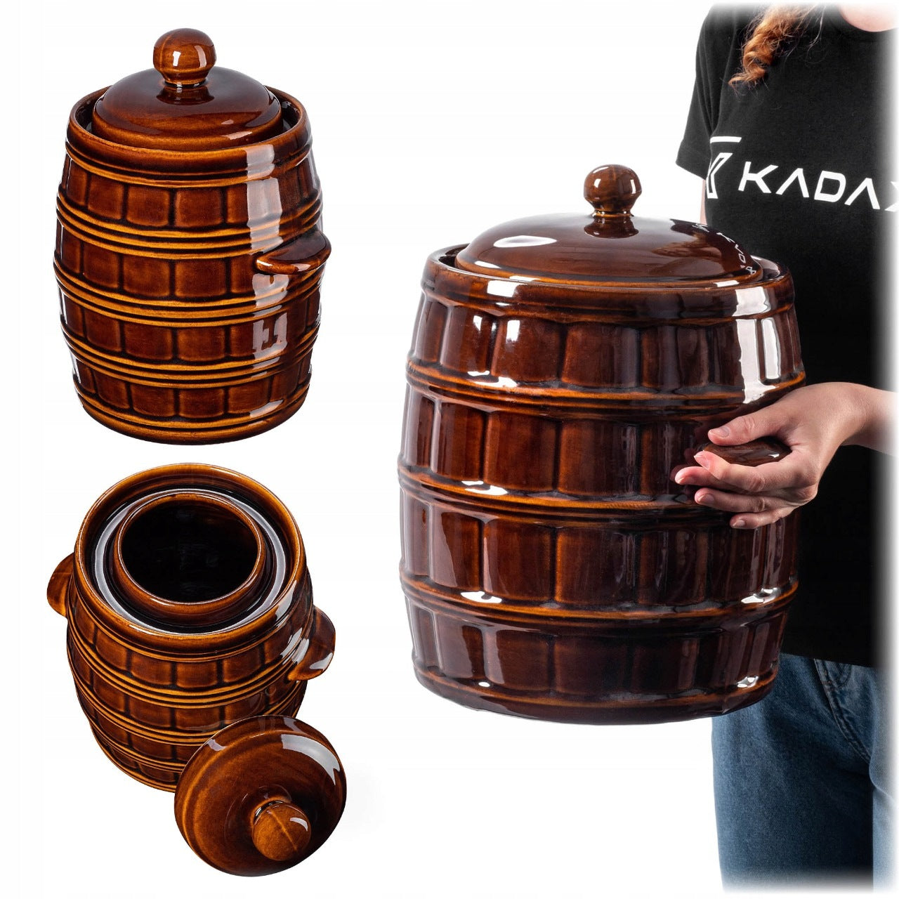 BARREL STONEWARE 16L CABBAGE PICKLING POT WITH COLLAR Poland