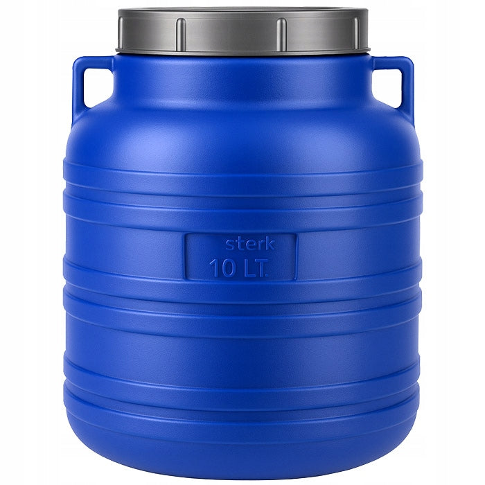 BARREL WATER TANK SCREW-ON LID HANDLE HOLDER ATTESTATION 10L BLUE