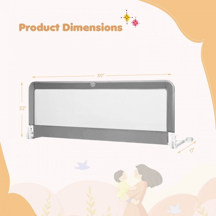 BARRIER FOR A CHILD'S BED GREY 150 CM Brand Costway