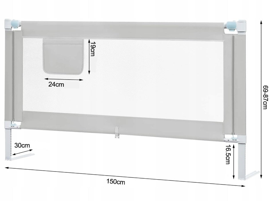 BARRIER FOR CHILDREN'S BED BARRIER FOR BED 150 CM PROTECTION WOLTU Manufacturer code KG003HGR01