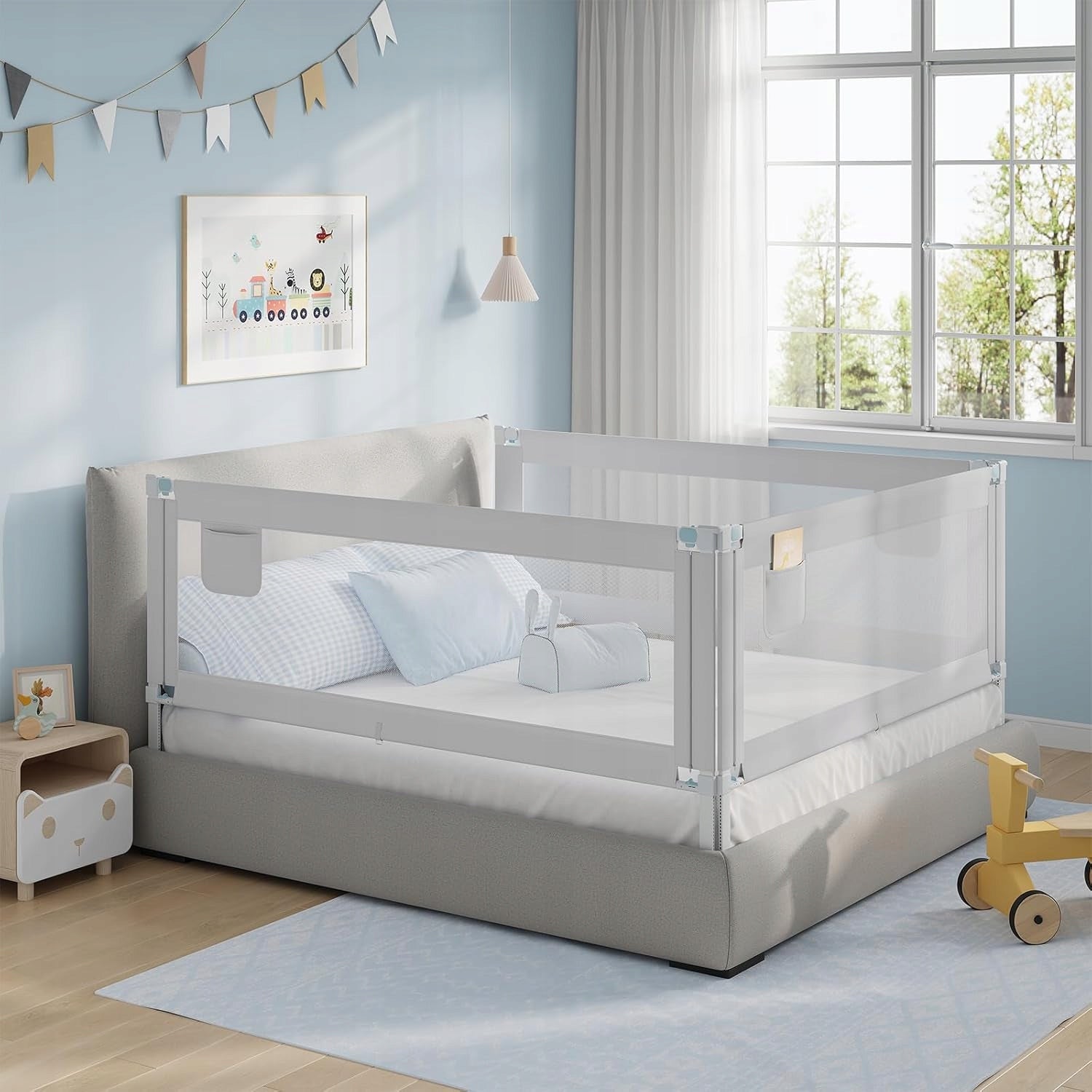 BARRIER PROTECTIVE GATE FOR CHILDREN'S BED FOLDING 180cm light grey Manufacturer code b0cypjvz32