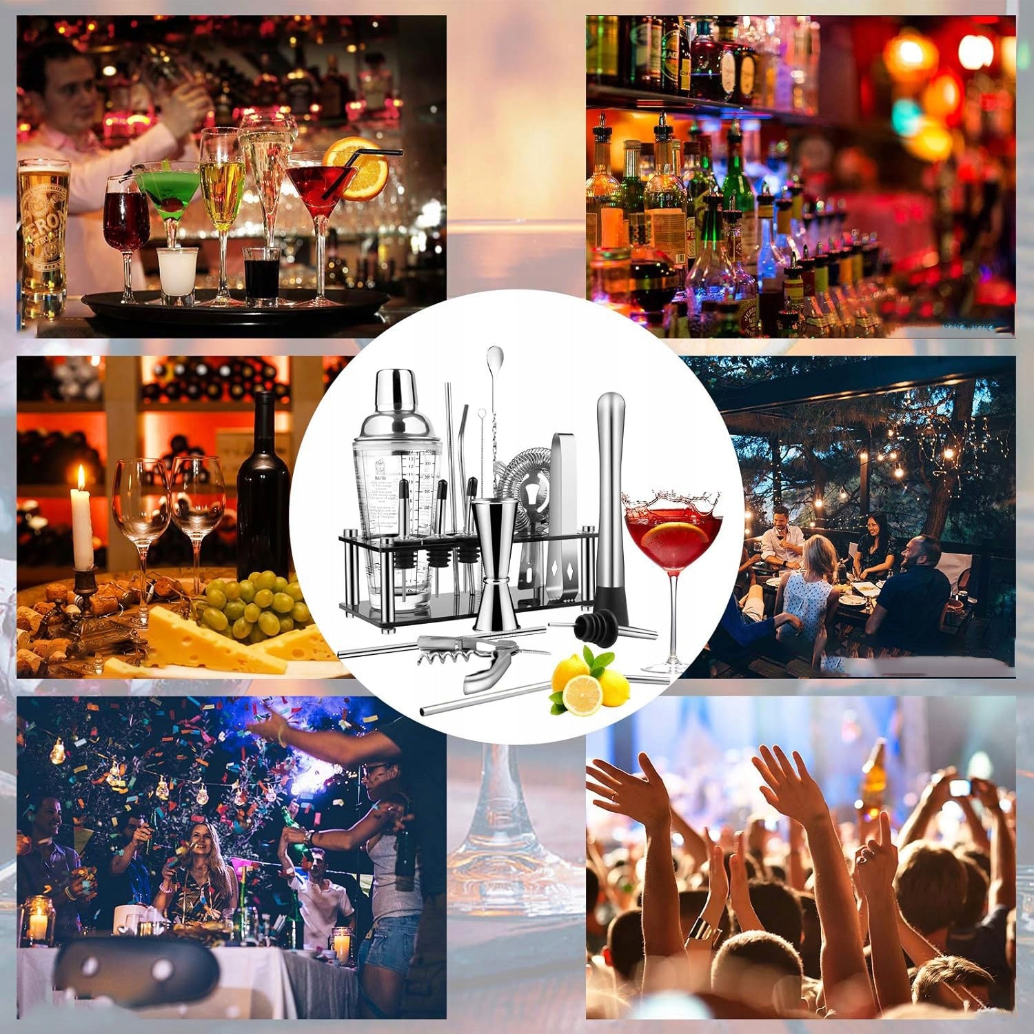 BARTENDING SET 17in1 SHAKER FOR COCKTAIL DRINKS EXCLUSIVE XXL SET Manufacturer no brand