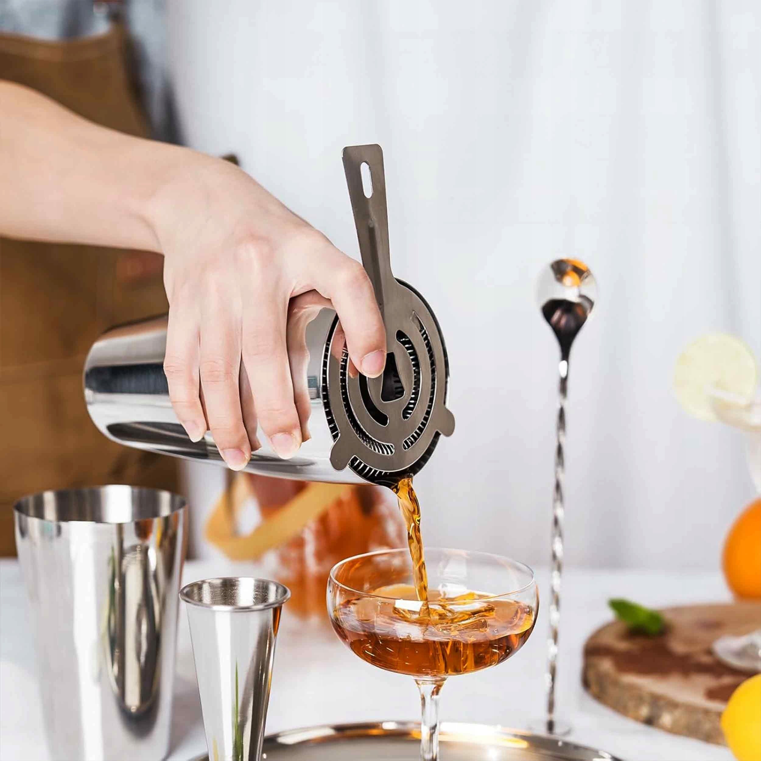 BARTENDING SET 9 EL SHAKER SCOOP SPOON PESTLE FOR COCKTAIL DRINKS 800ml Packaging status original