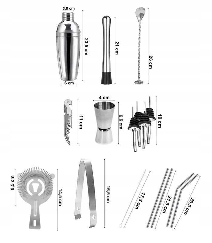 BARTENDING SET FOR MAKING DRINKS CAT DRINKS 17 ELEMENTS LARGE Manufacturer code 5902340326978
