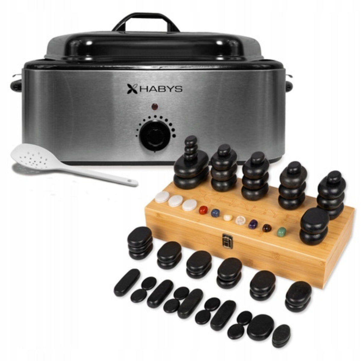 BASALT STONE SET FOR MASSAGE 64x HOT STONES HEATER 17L ANALOG EAN (GTIN) 5907813387517