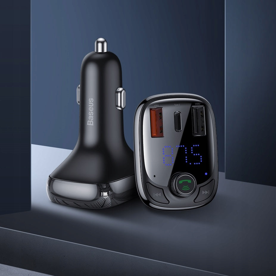 BASEUS CHARGER FM BLUETOOTH TRANSMITTER 5.0 QC3 2x USB and USB-C TYPE C Manufacturer code CCMT000101