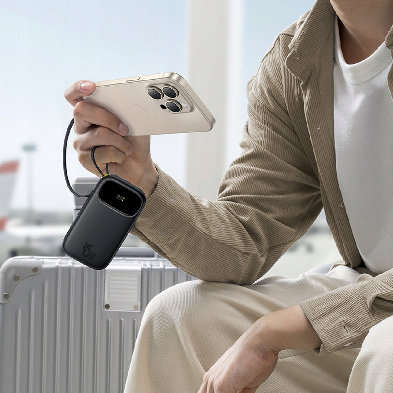 BASEUS FAST POWER BANK 20000MAH 45W BUILT-IN USB-C CABLES FOR 4 DEVICES Manufacturer code P10082105123-00