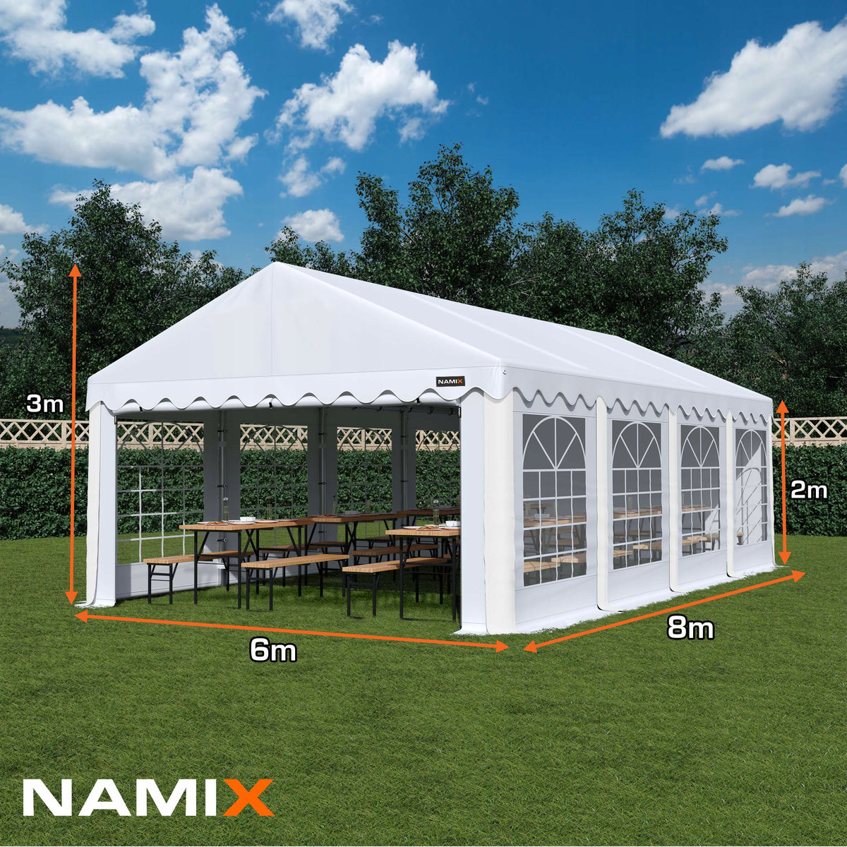 BASIC 6x8 Garden Party Tent VARIOUS COLORS + SIDE WALLS FREEBIE Packaging status original