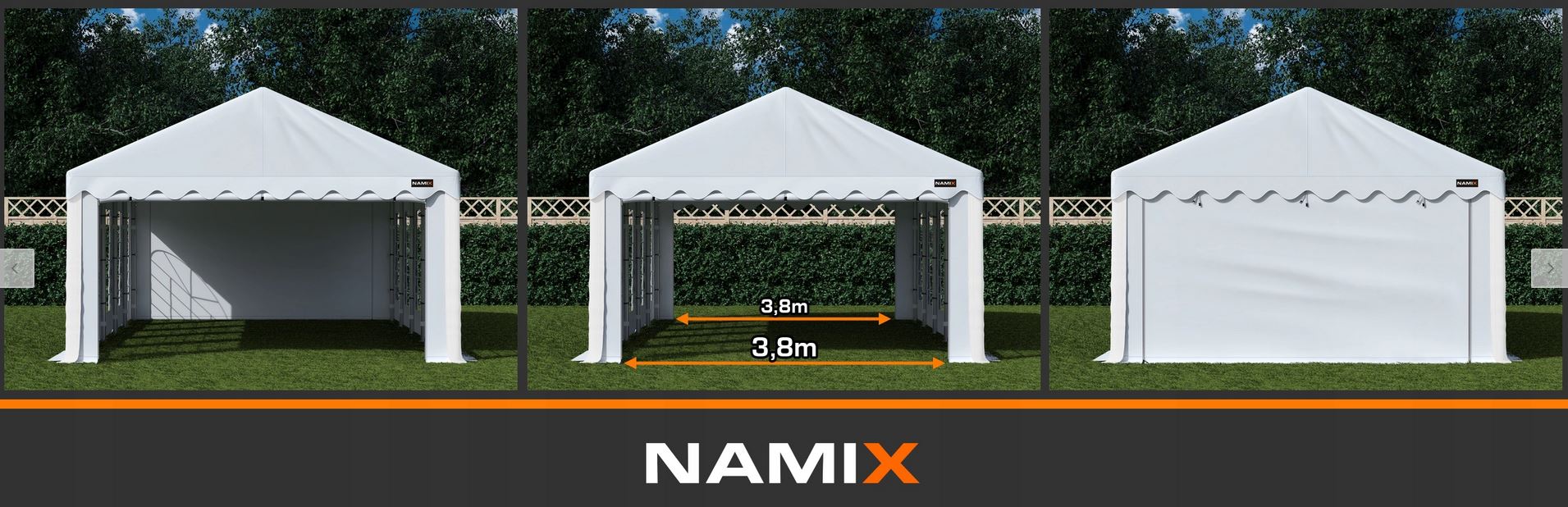 BASIC Tent 5x8 Garden Party VARIOUS COLORS + SIDE WALLS FREEBIE Width 5 m