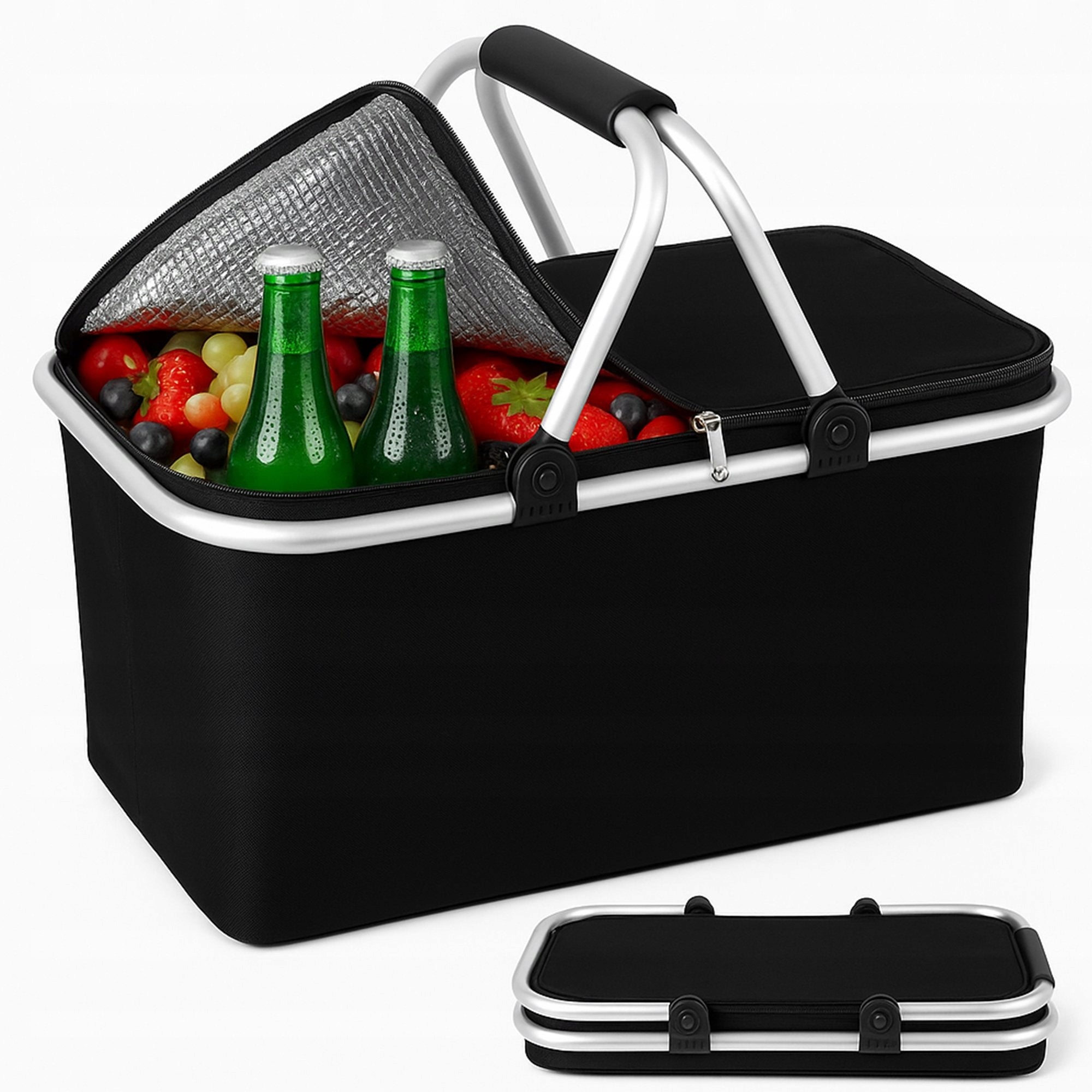 BASKET PICNIC BASKET FOLDING THERMAL FOR SHOPPING FOR PICNIC BEACH CLOSED