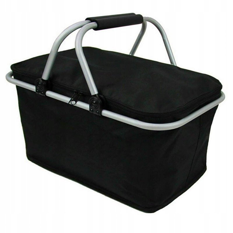 BASKET PICNIC BASKET FOLDING THERMAL TOURIST SHOPPING BLACK Brand Ecarla
