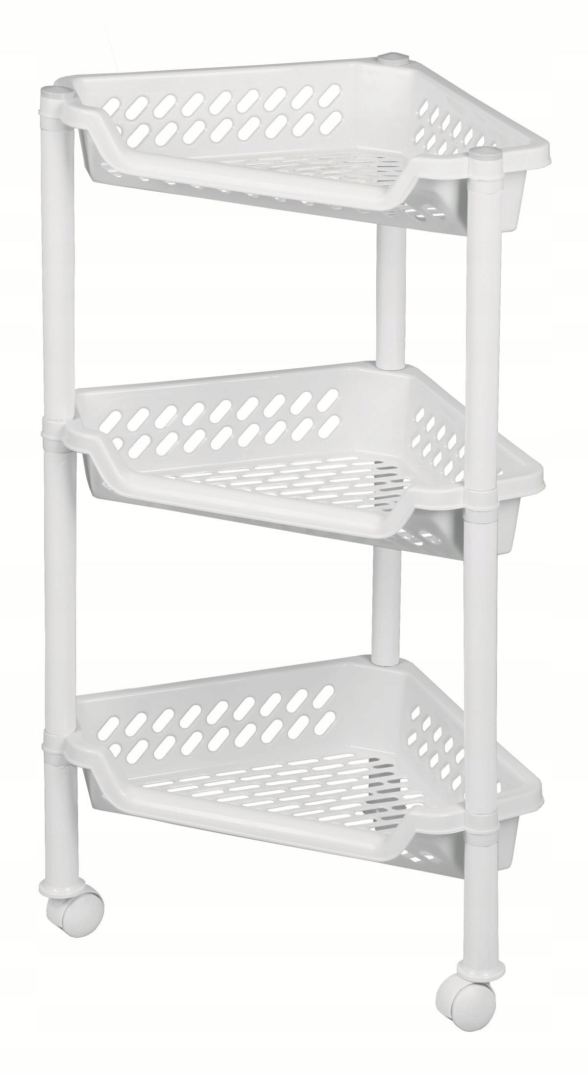 BASKETS RACK CORNER RACK WITH WHEELS 3 SHELVES