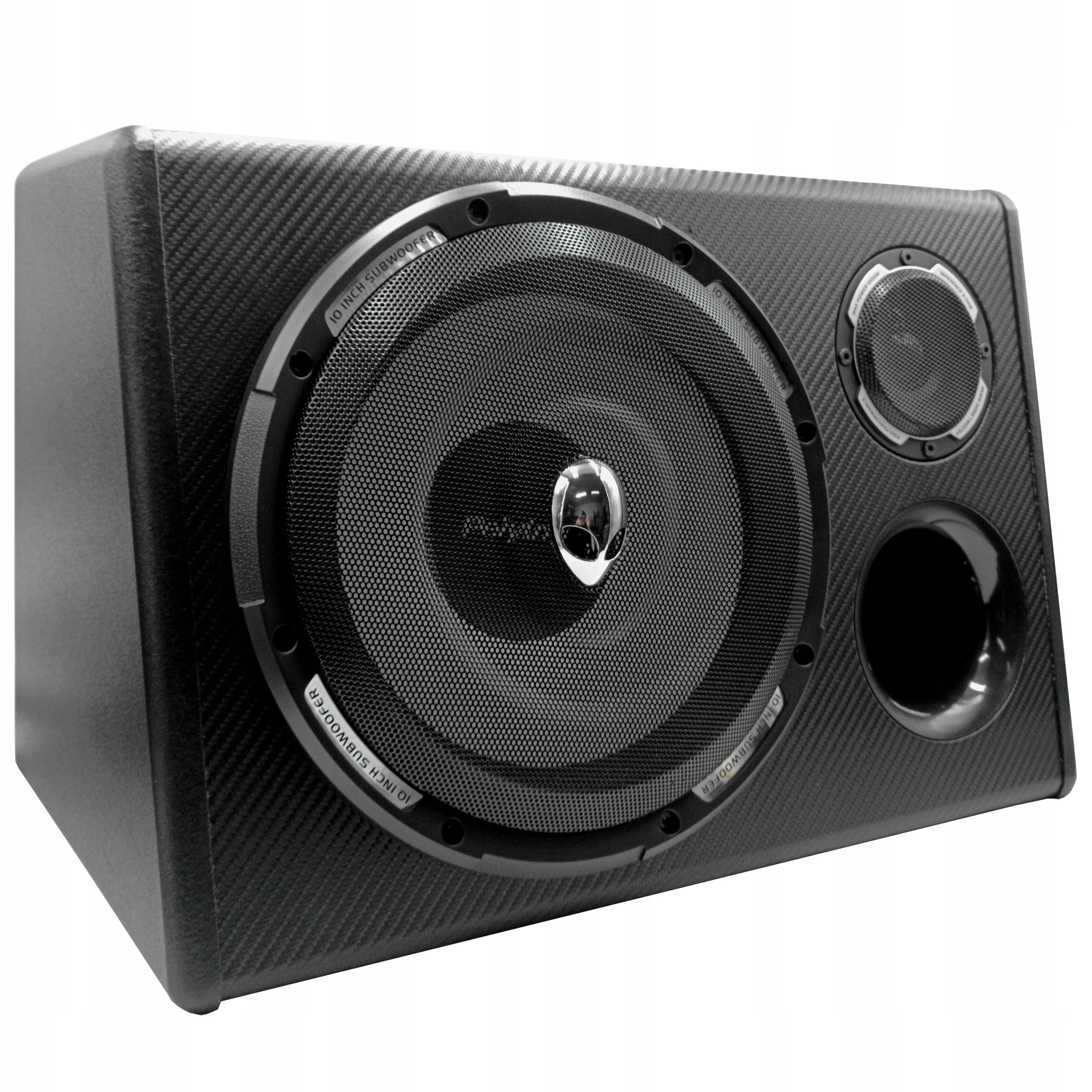 BASS BOX TUBE HOUSING SUBWOOFER + AMPLIFIER CABLES ACTIVE WIRES Packaging status original