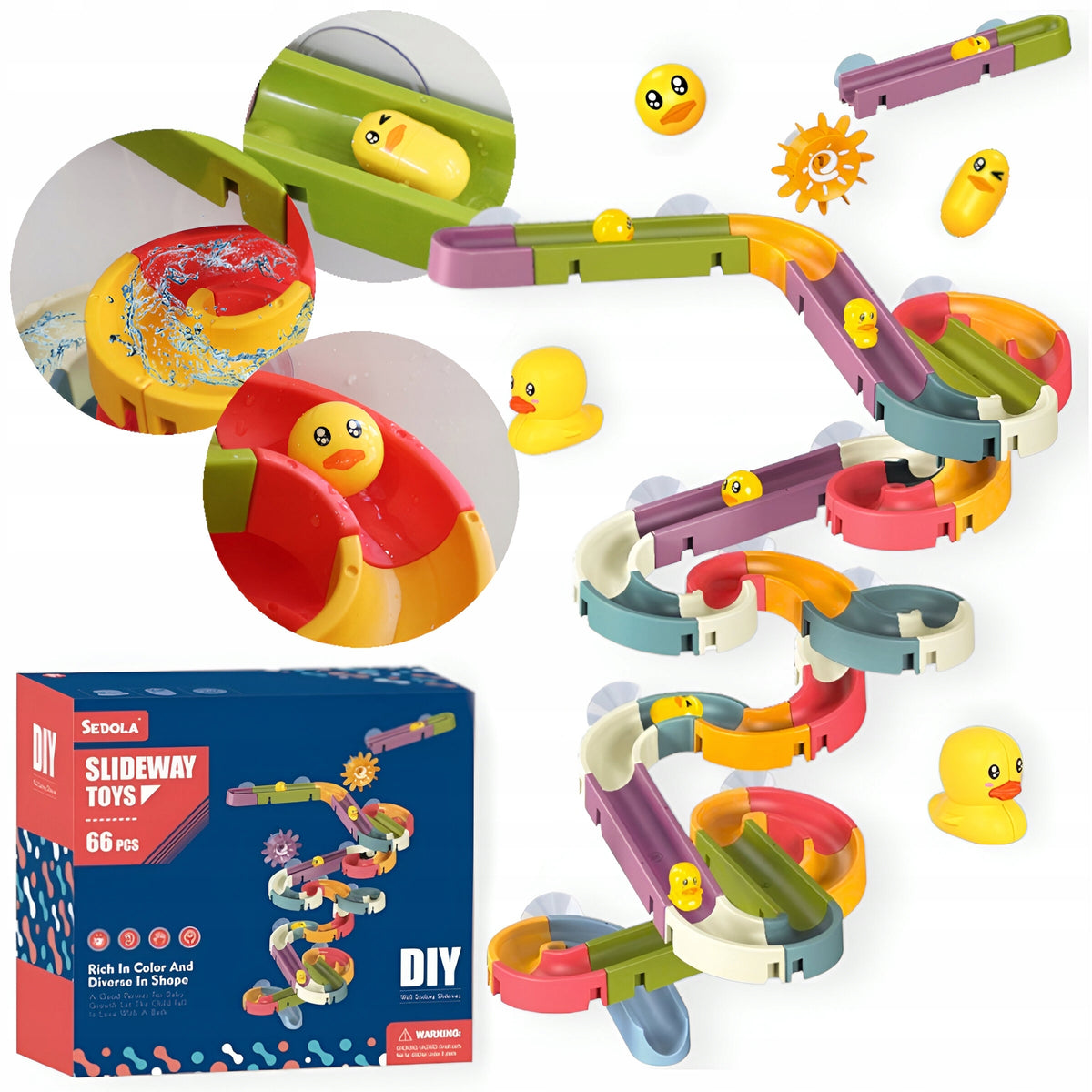 BATH TOY WATER SLIDE TRACK FOR DUCKS 66 EL.