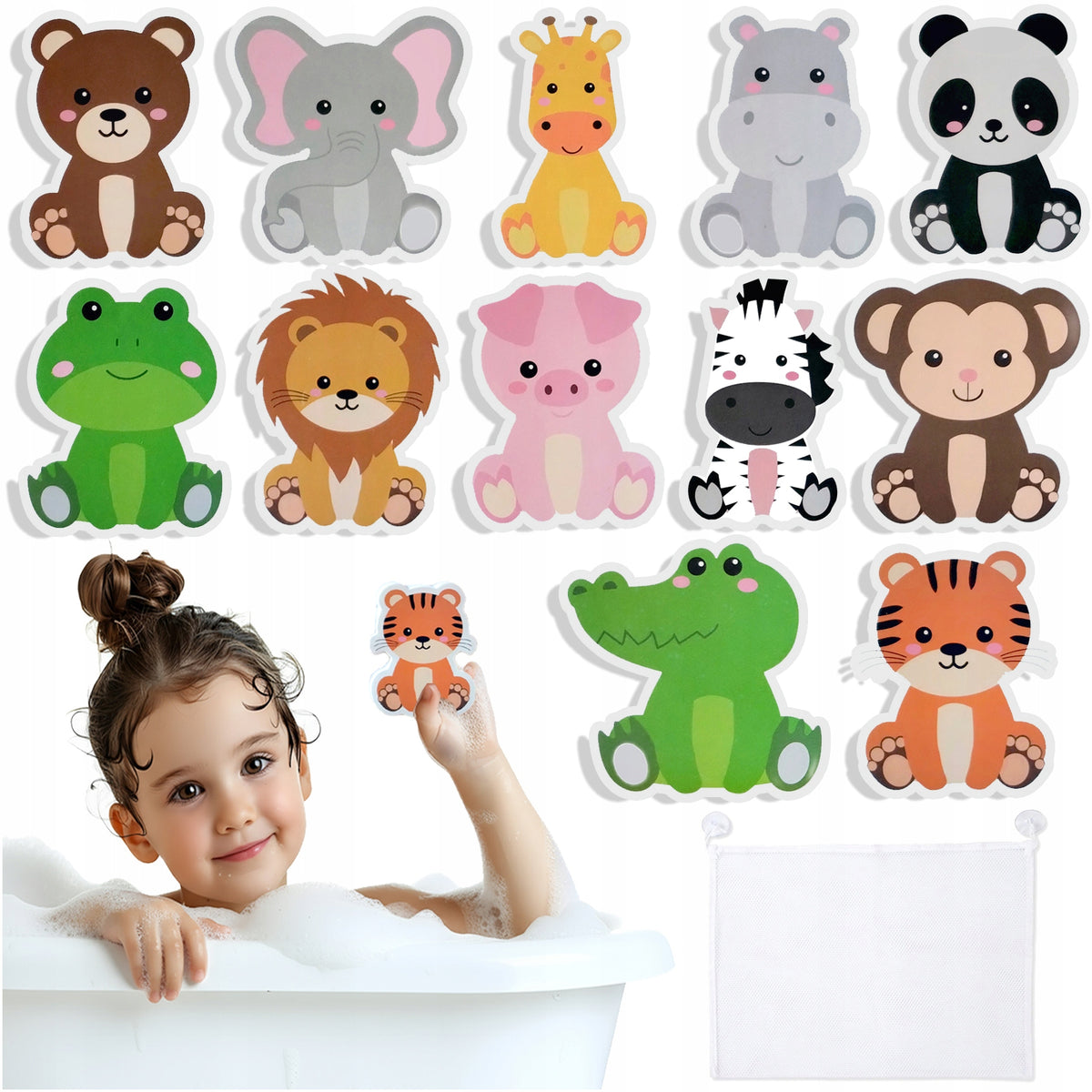 BATH TOYS WATER BATHTUBS FOR KIDS set of 12 FOAMS organizer GIFT