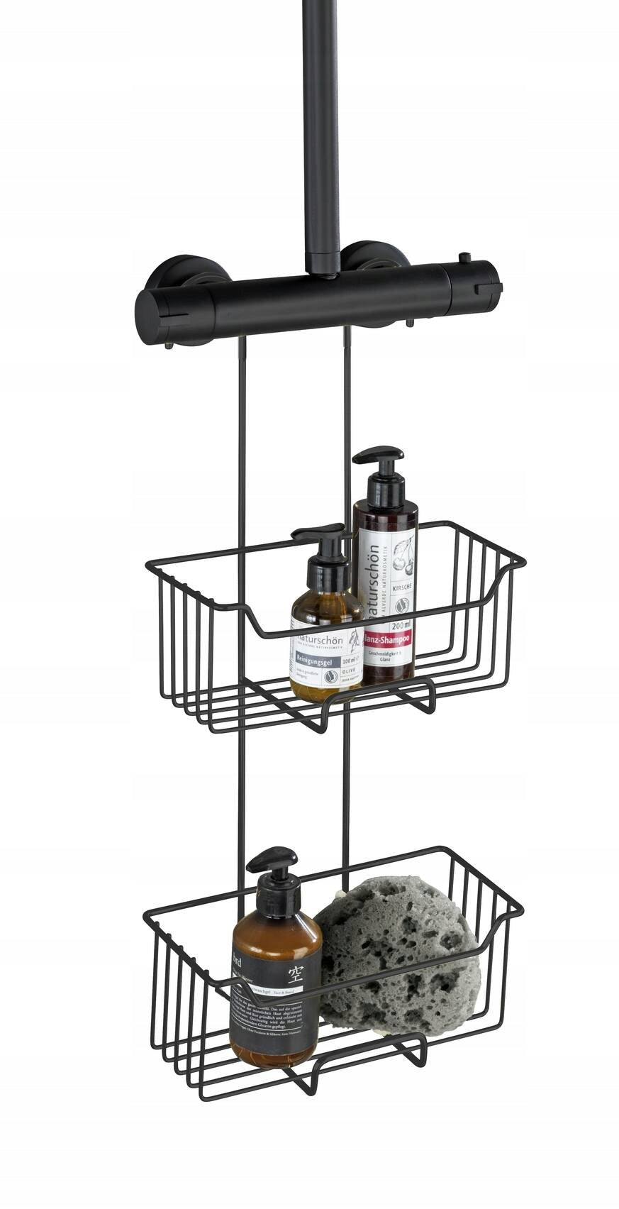 BATHROOM BASKET HANGING BATHTUB FAUCET BLACK TWO-TIER BASKET Packaging status original
