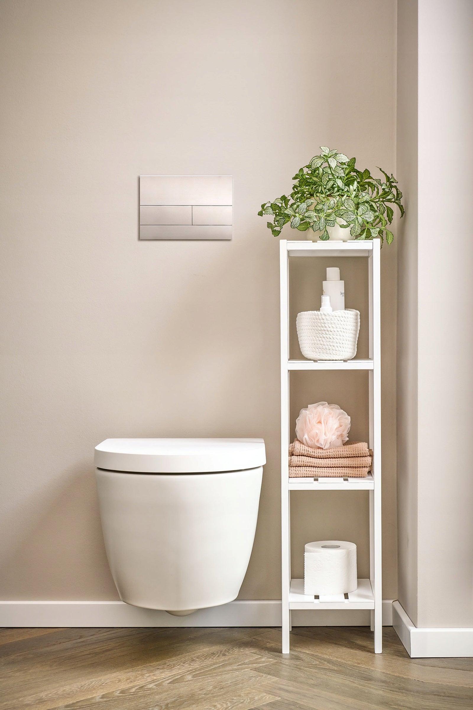 BATHROOM CABINET MDF BATHROOM RACK WHITE 22 x 22 x 92 ZELLER 4 SHELVES Brand Zeller