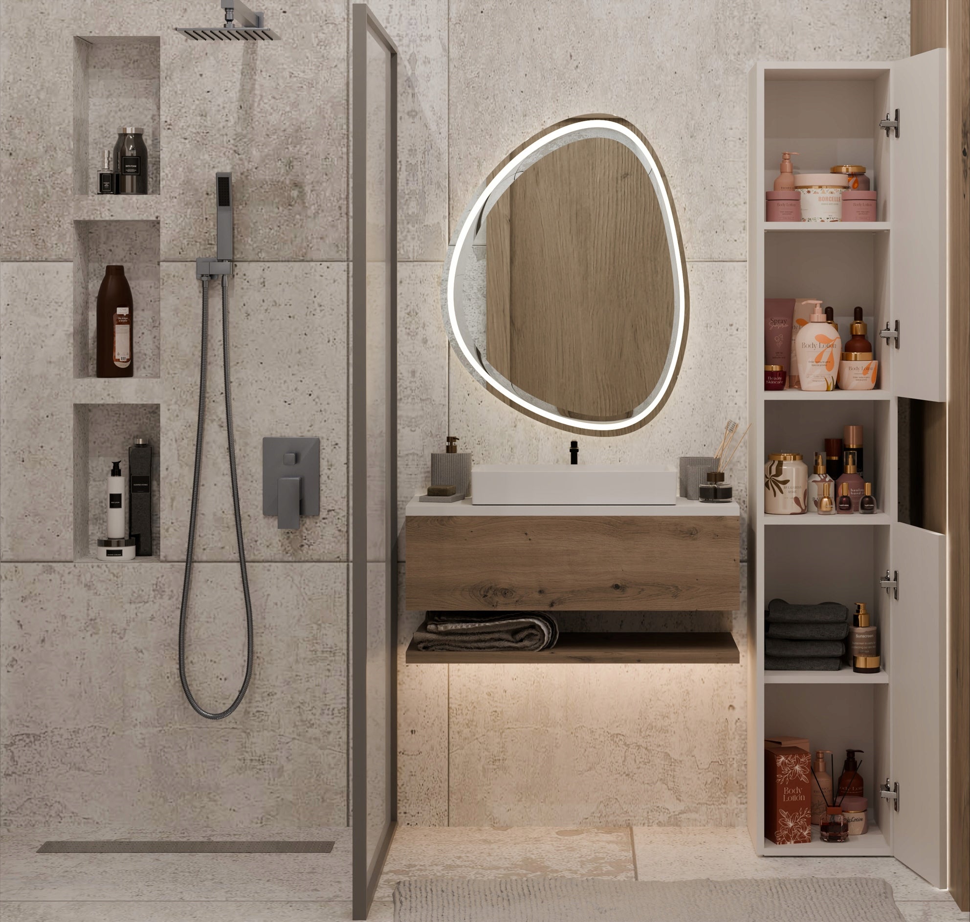 BATHROOM CABINET NEL AND CASHMERE BEIGE 5 SHELVES BOOKCASE POST EAN (GTIN) 5904507209681