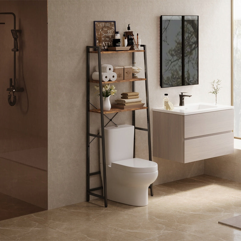 BATHROOM CABINET OVER TOILET WASHING MACHINE BOOKCASE SHELF RUSTIC BROWN LOFT 64 CM Packaging status original