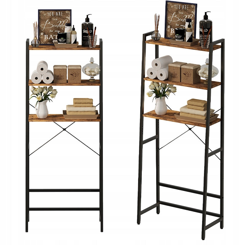 BATHROOM CABINET OVER TOILET WASHING MACHINE BOOKCASE SHELF RUSTIC BROWN LOFT 64 CM