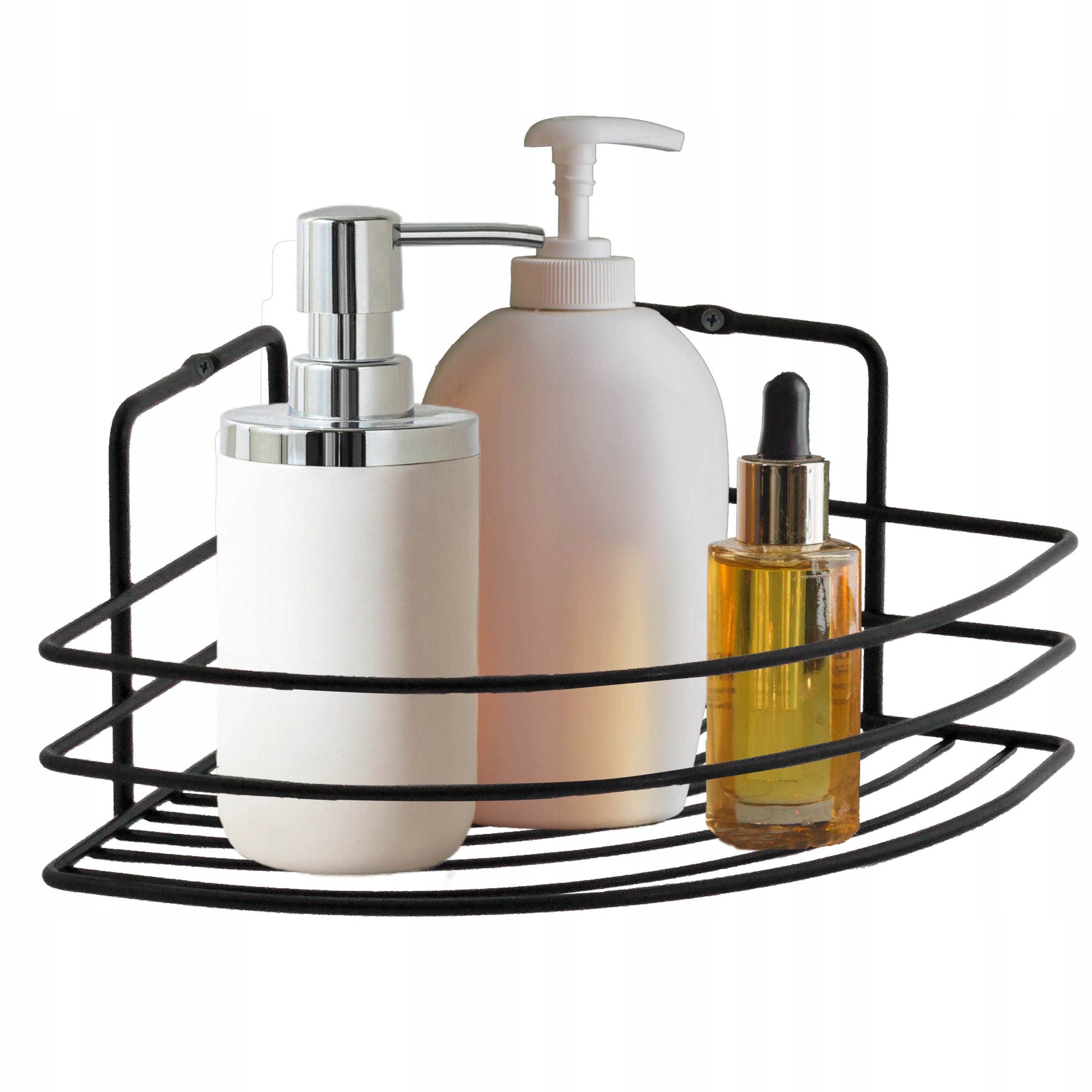 BATHROOM CORNER SHELF BLACK WIRE DURABLE FASHION STYLISH