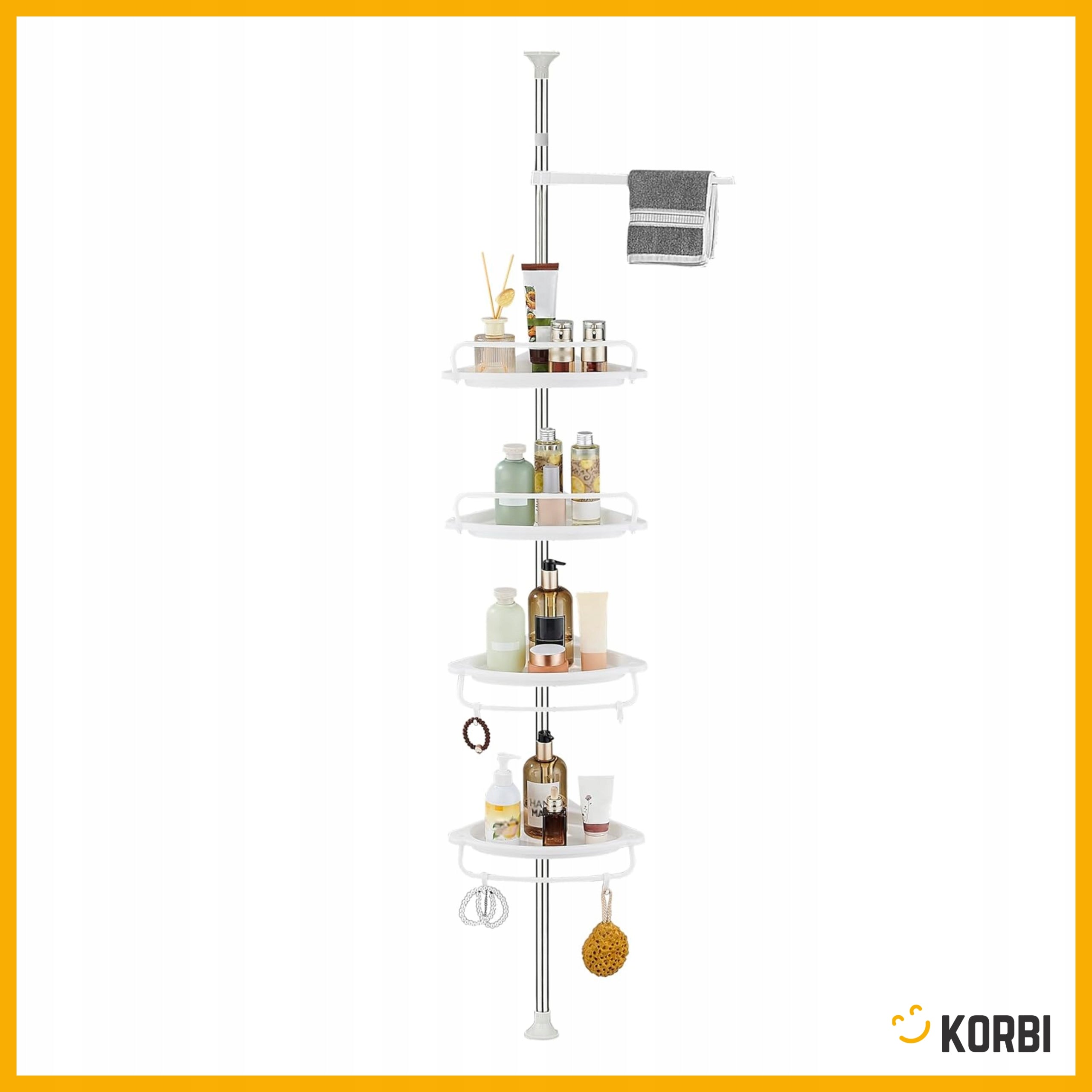 BATHROOM CORNER SHOWER SHELF TELESCOPIC ADJUSTABLE SHELF HEIGHT Packaging status original