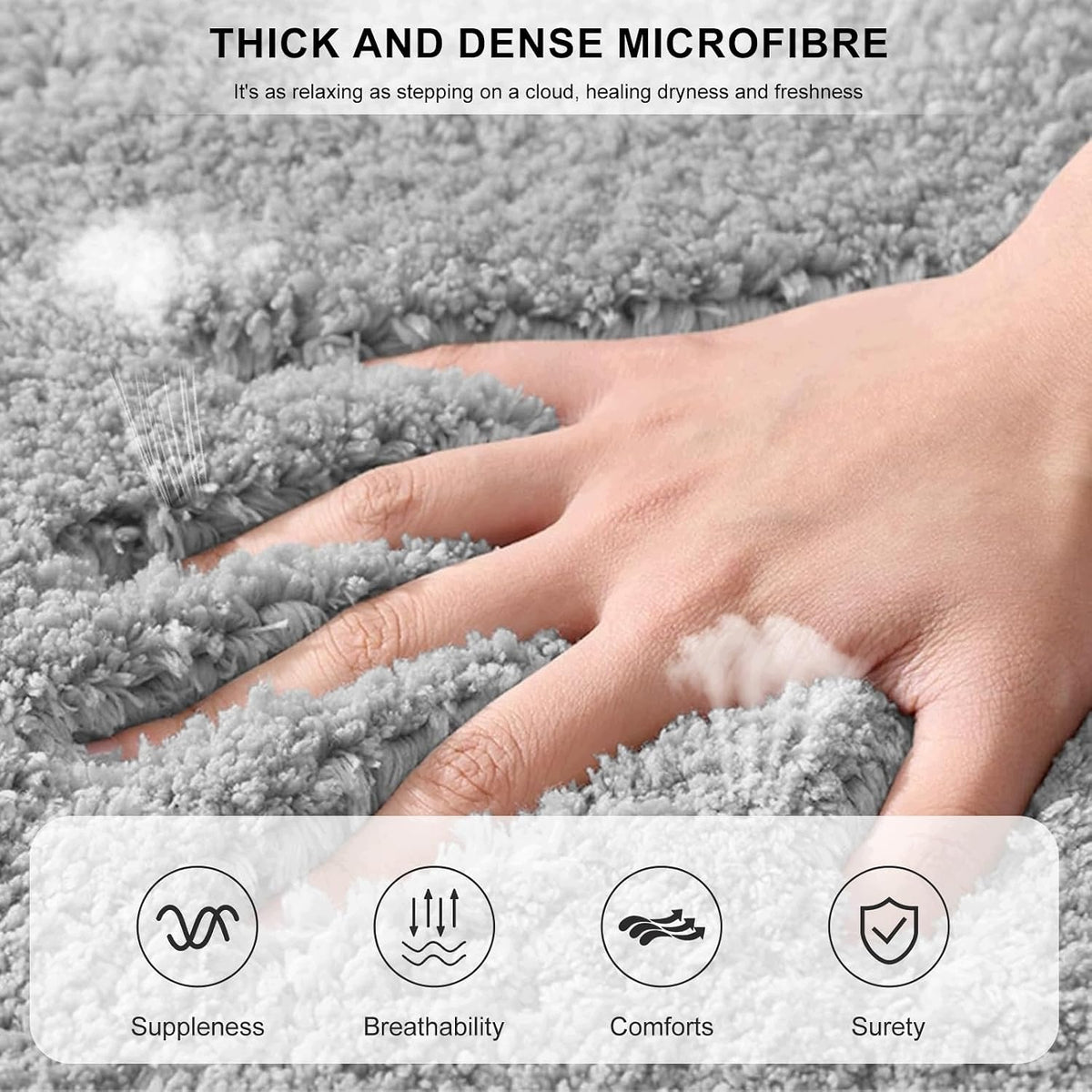 BATHROOM MAT 50X80 CM NON-SLIP MICROFIBER SHAGGY Brand no brand