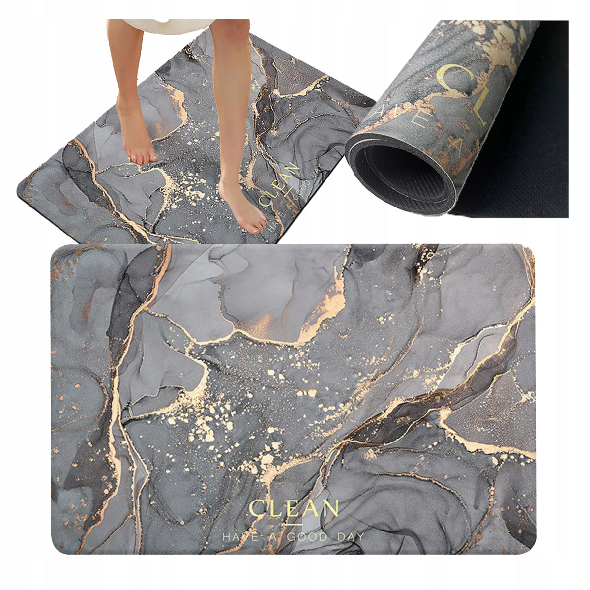 BATHROOM MAT LARGE WATERPROOF ABSORBENT QUICK-DRYING GLAMOUR WALKWAY