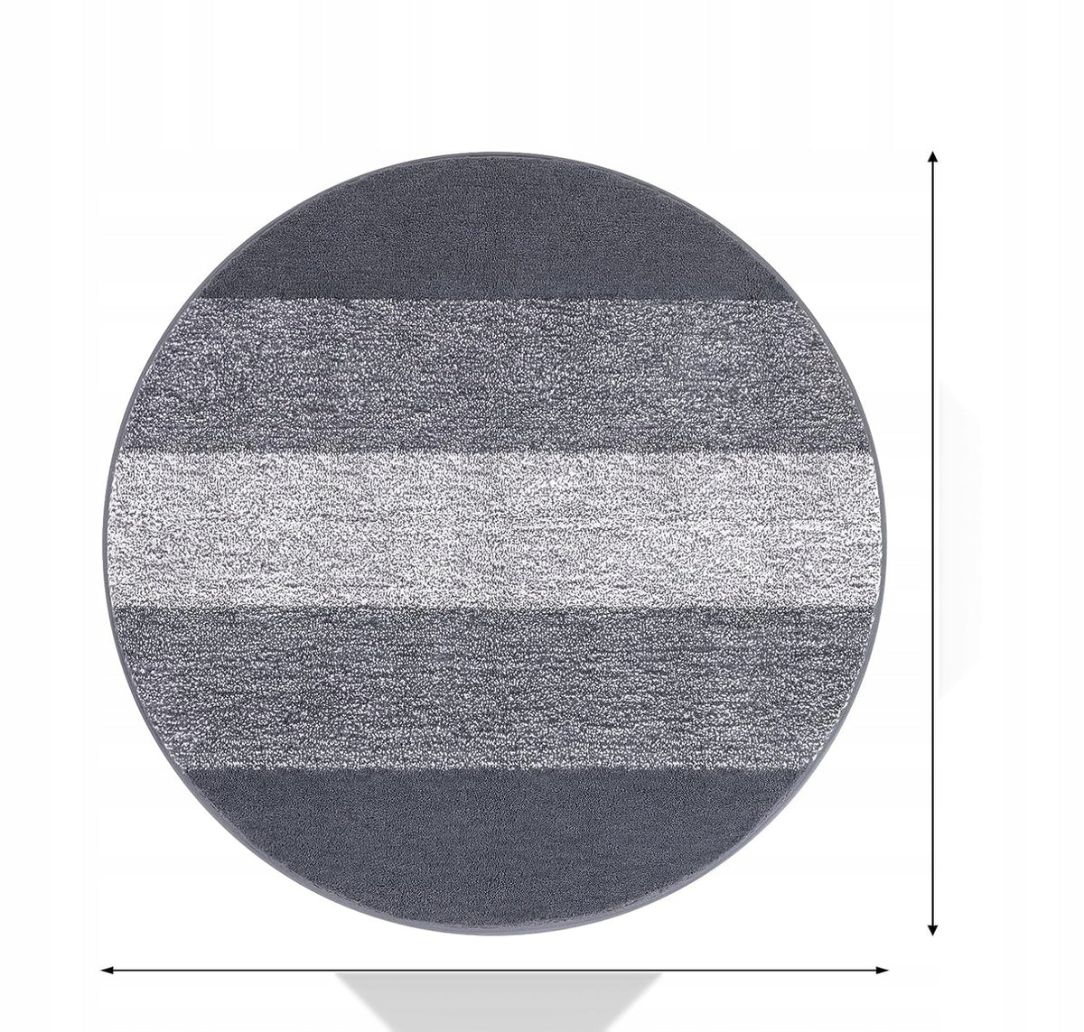 BATHROOM MAT ROUND GREY 90 CM NON-SLIP ABSORBENT SOFT RUG Brand no brand