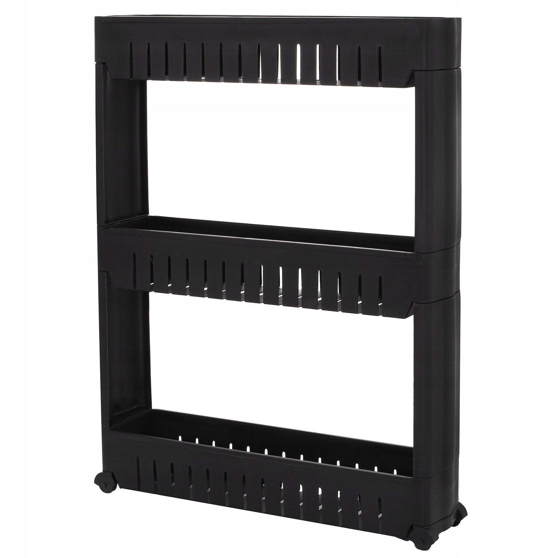 BATHROOM MOBILE CABINET ON WHEELS BOOKCASE BLACK BATHROOM SHELF ORGANIZER Brand Springos