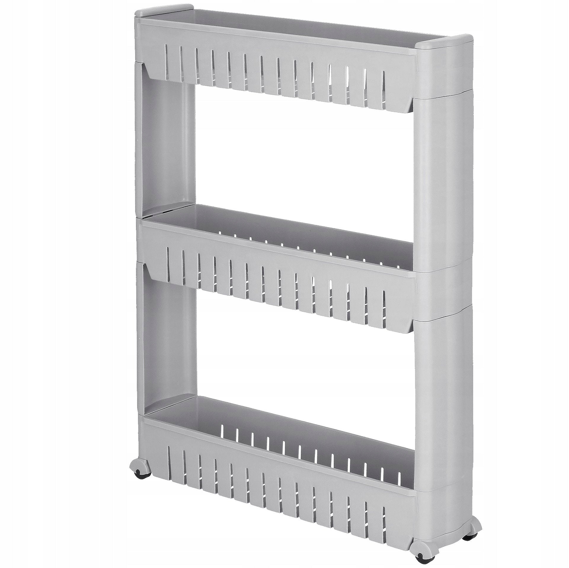 BATHROOM MOBILE CABINET ON WHEELS BOOKCASE GREY BATHROOM SHELF ORGANIZER