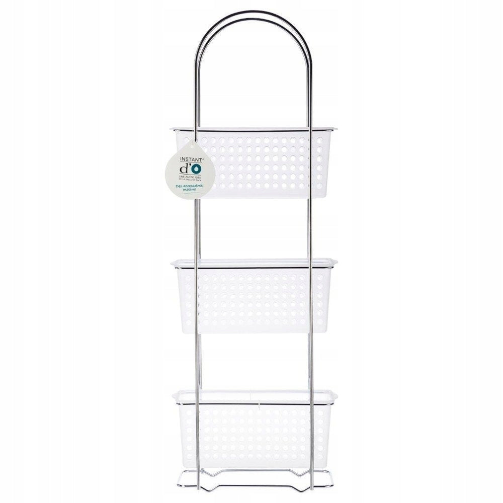 BATHROOM RACK 3 WHITE BASKETS FOR COSMETICS Furniture color white