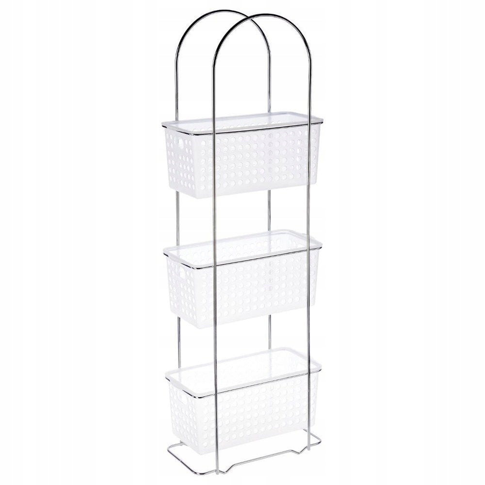 BATHROOM RACK 3 WHITE BASKETS FOR COSMETICS