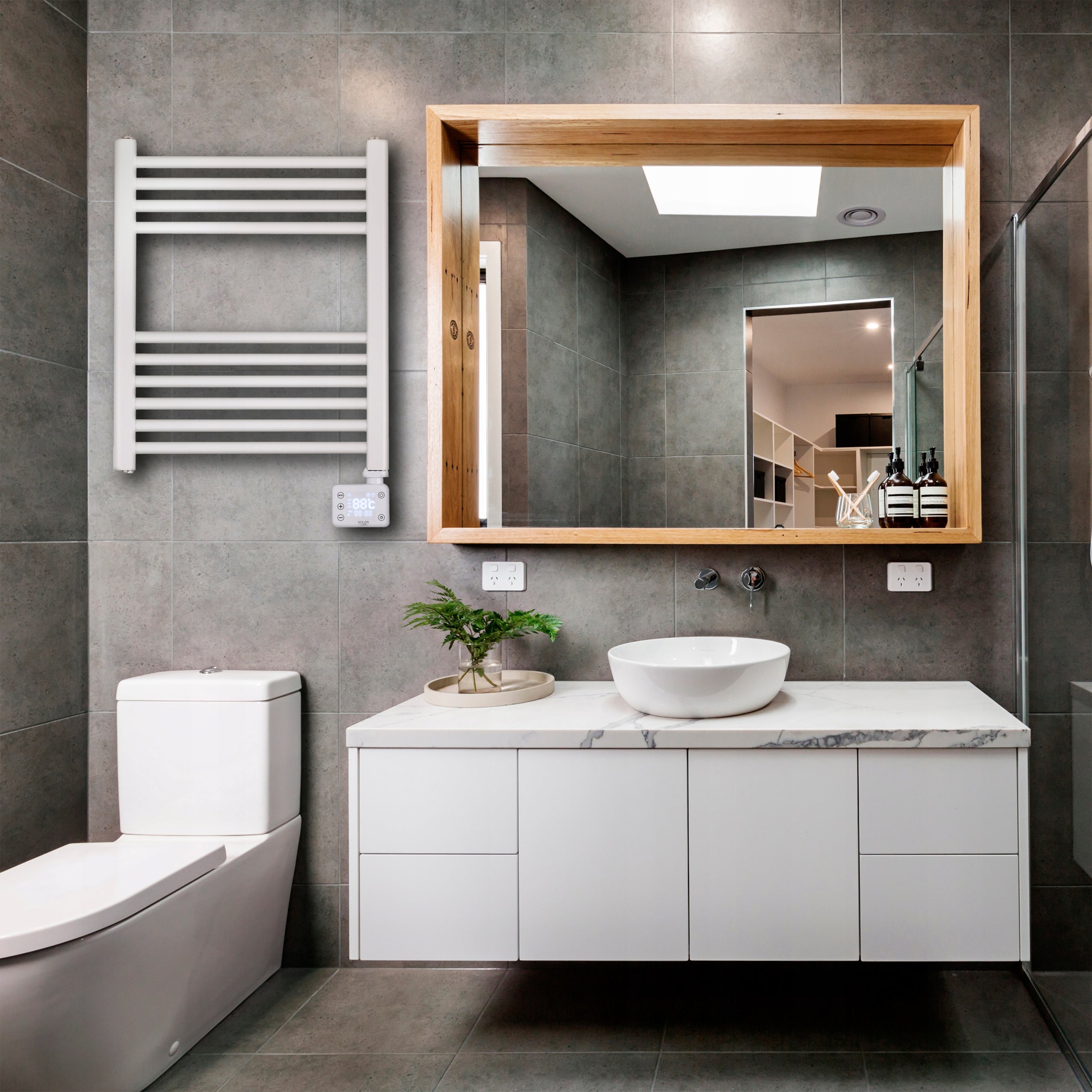 BATHROOM RADIATOR WHITE ELECTRIC LADDER RADIATOR WALL LED Manufacturer code AD 7823