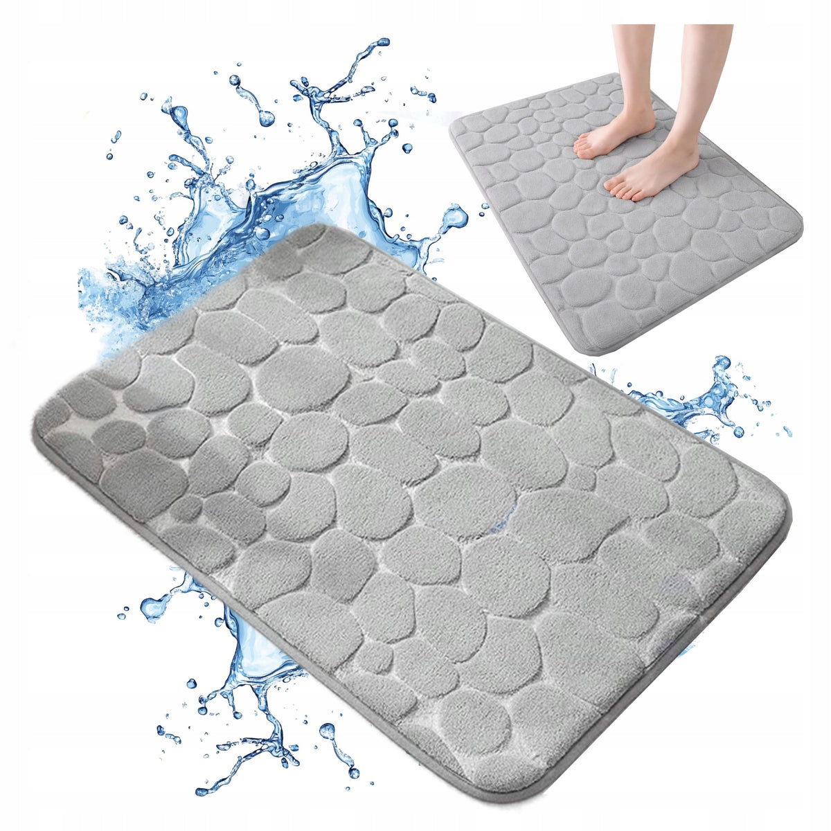 BATHROOM RUG 80X50 QUICK DRYING ABSORBENT ANTI-SLIP FOR BATHTUB